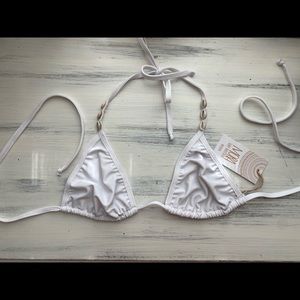 White Shell Bikini Top